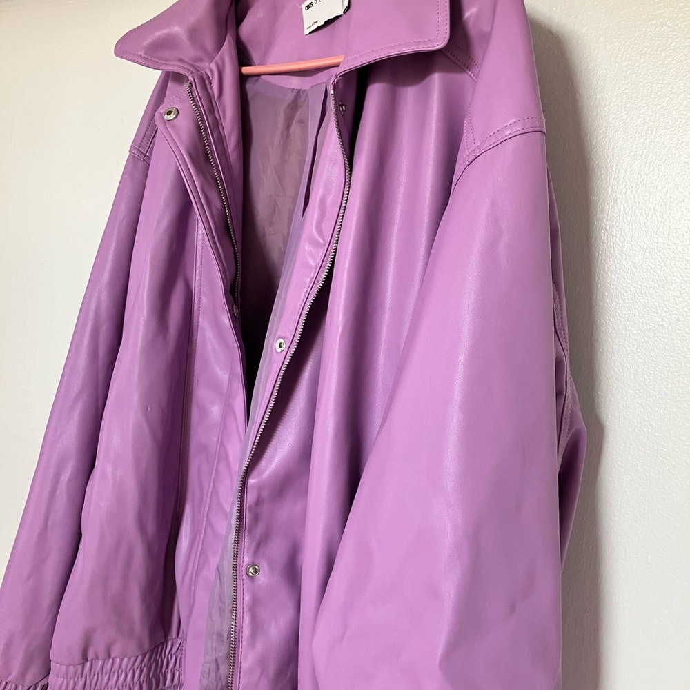 Purple leather jacket ASOS